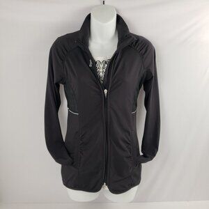 Reebok XS Black Womens Jacket Workout Athletic Hand Warmer Fall Gym Coat